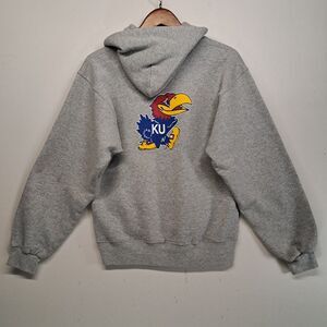 University of Kansas Jayhawks Soffe Hoodie Small Gray Rock Chalk KU Double Side